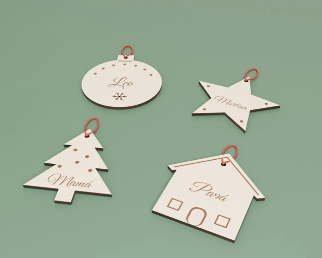 Adornos de Navidad de madera con nombre