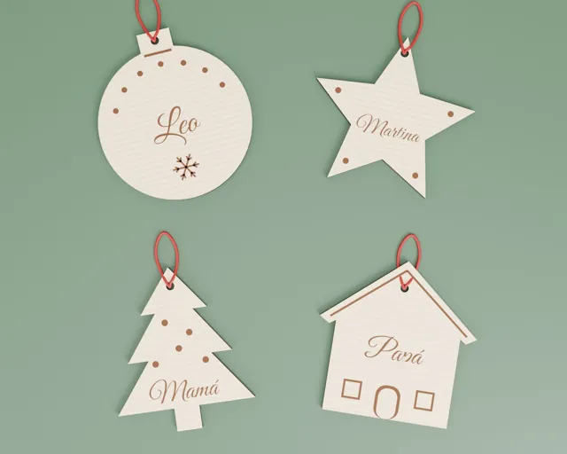 Adornos de Navidad de madera con nombre