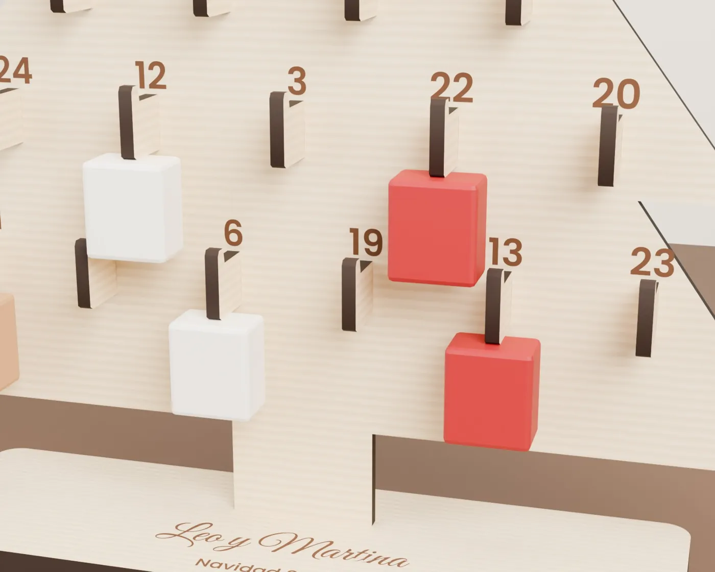 Calendario de adviento de madera con nombre · Calendario de adviento de madera con nombre