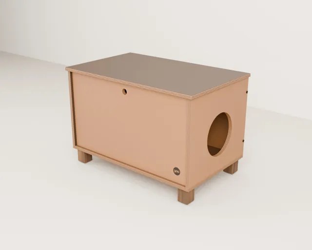 Mueble cubre-arenero de madera · Granero