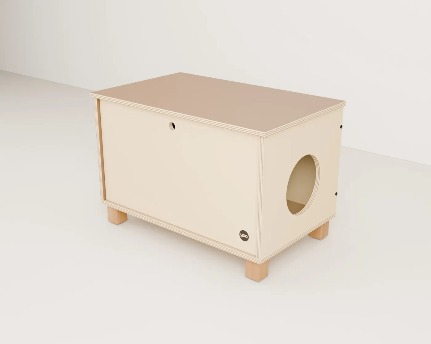 Mueble cubre-arenero de madera