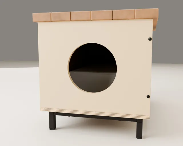Mueble cubre-arenero de madera · Forja