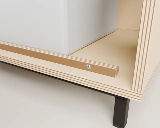 Mueble cubre-arenero de madera · Forja