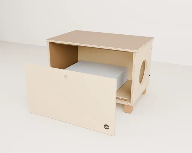 Mueble cubre-arenero de madera