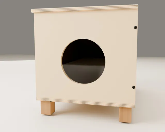 Mueble cubre-arenero de madera