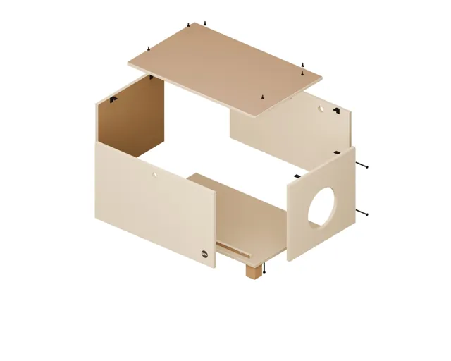Mueble cubre-arenero de madera