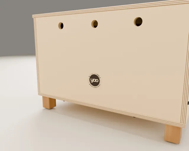Mueble cubre-arenero de madera