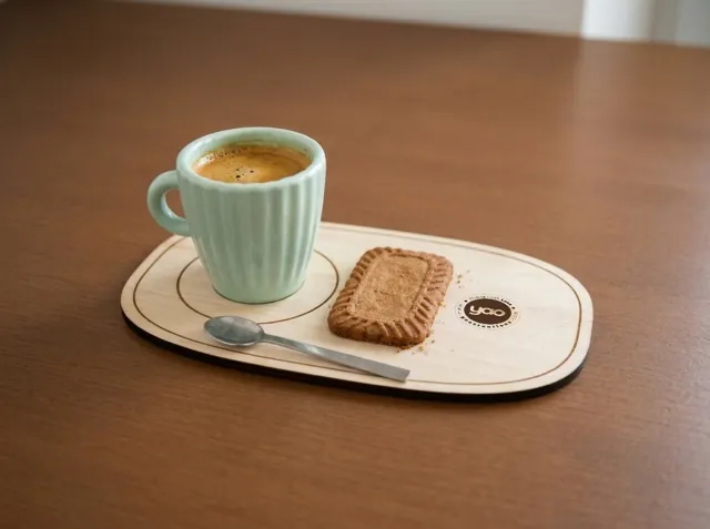 Wooden coffee tray with your logo