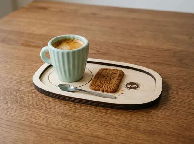 Wooden coffee tray with your logo