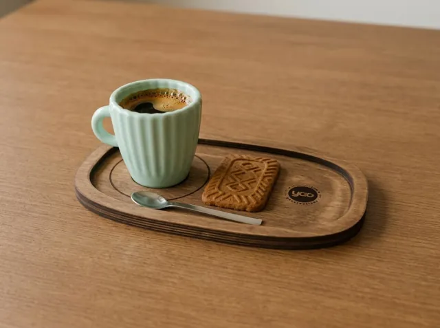 Wooden coffee tray with your logo