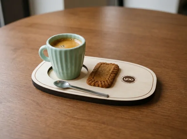 Wooden coffee tray with your logo