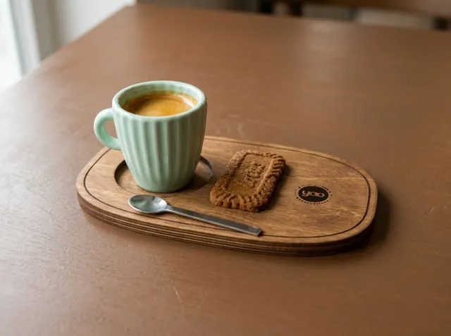 Wooden coffee tray with your logo