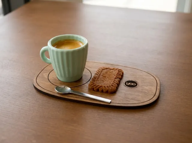 Wooden coffee tray with your logo