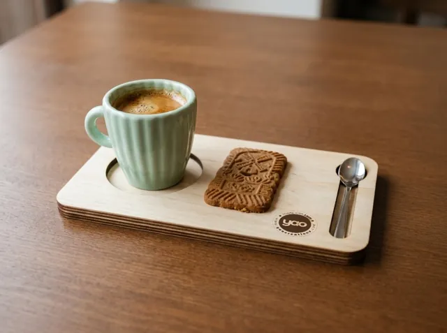 Wooden coffee tray with your logo