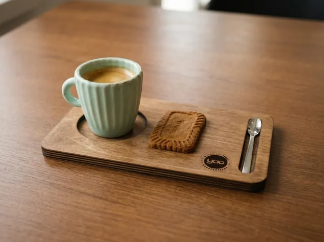 Wooden coffee tray with your logo