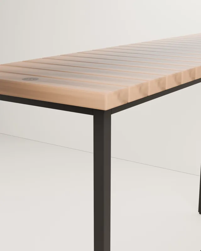 Barra alta de madera · Forja