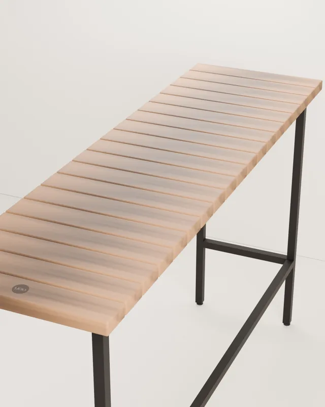 Barra alta de madera · Forja
