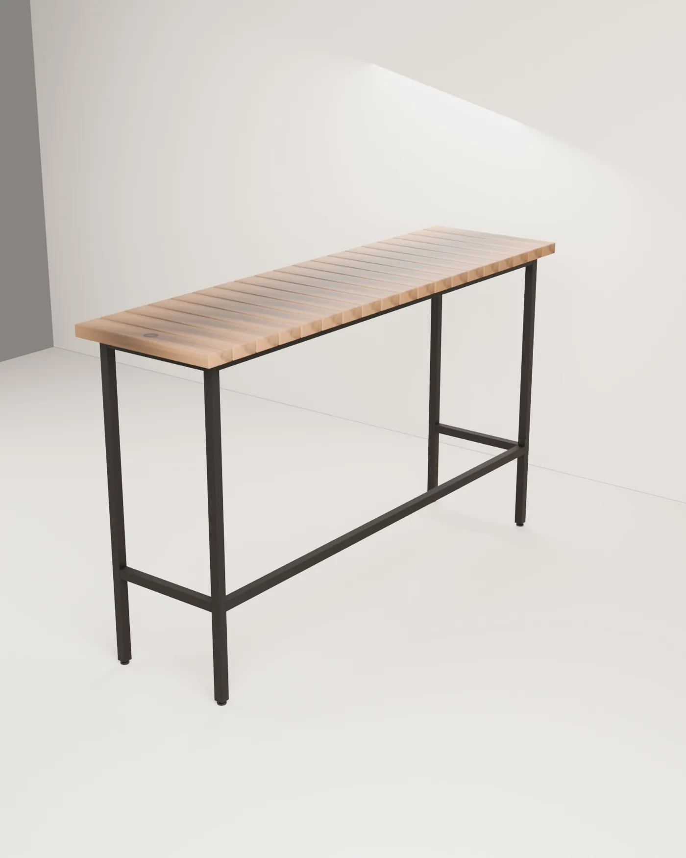 Barra alta de madera · Forja