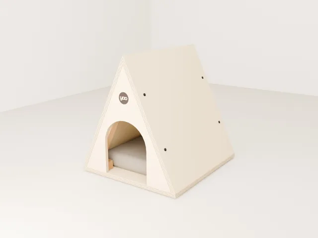 A-frame cat house with cushion · Workshop