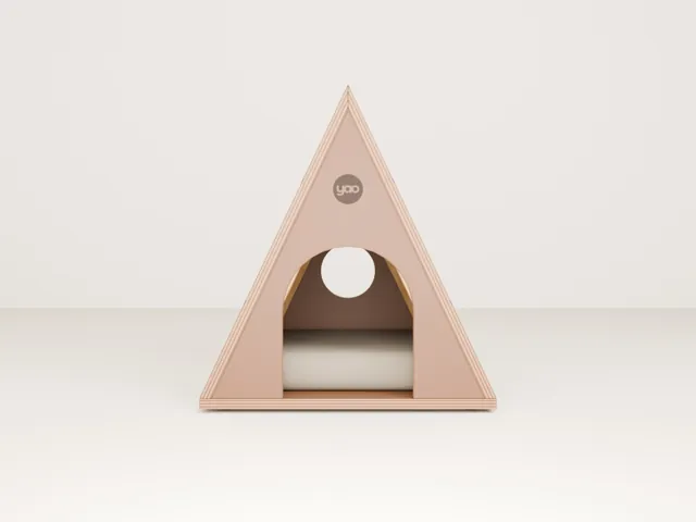 A-frame cat house with cushion · Barn