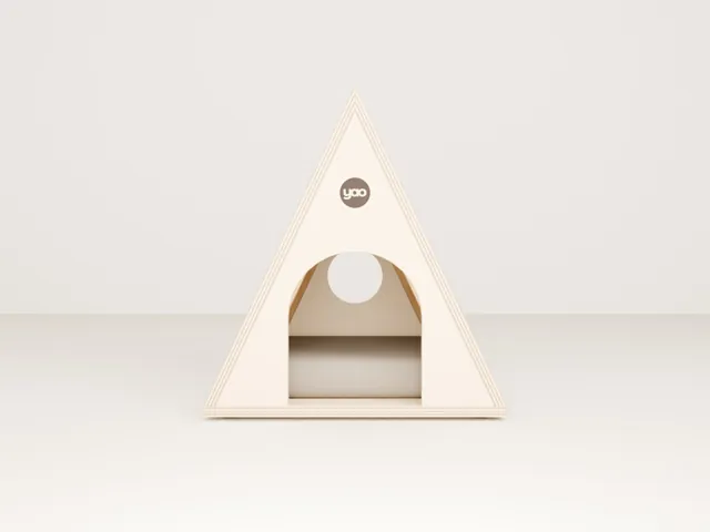 A-frame cat house with cushion