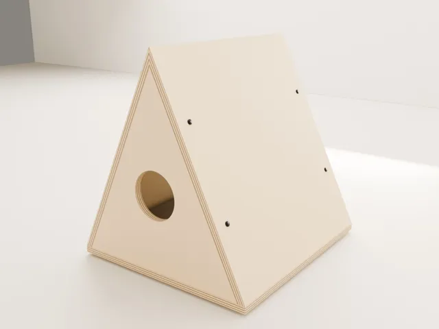 A-frame cat house with cushion