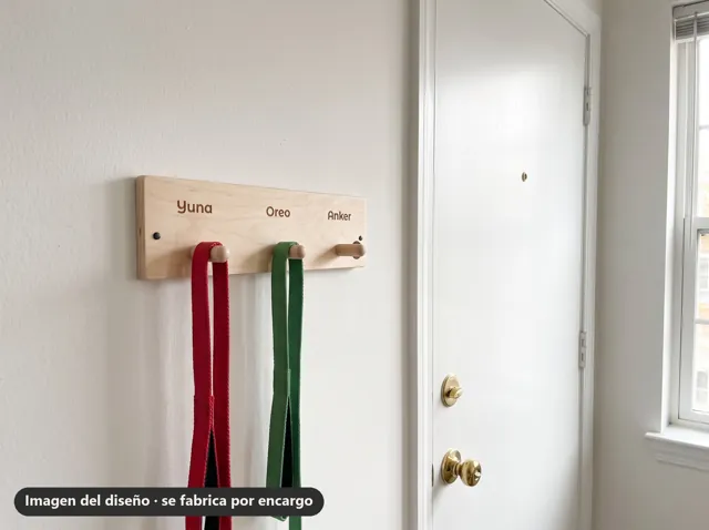 Colgador de correas con nombres · Taller · imagen del diseño