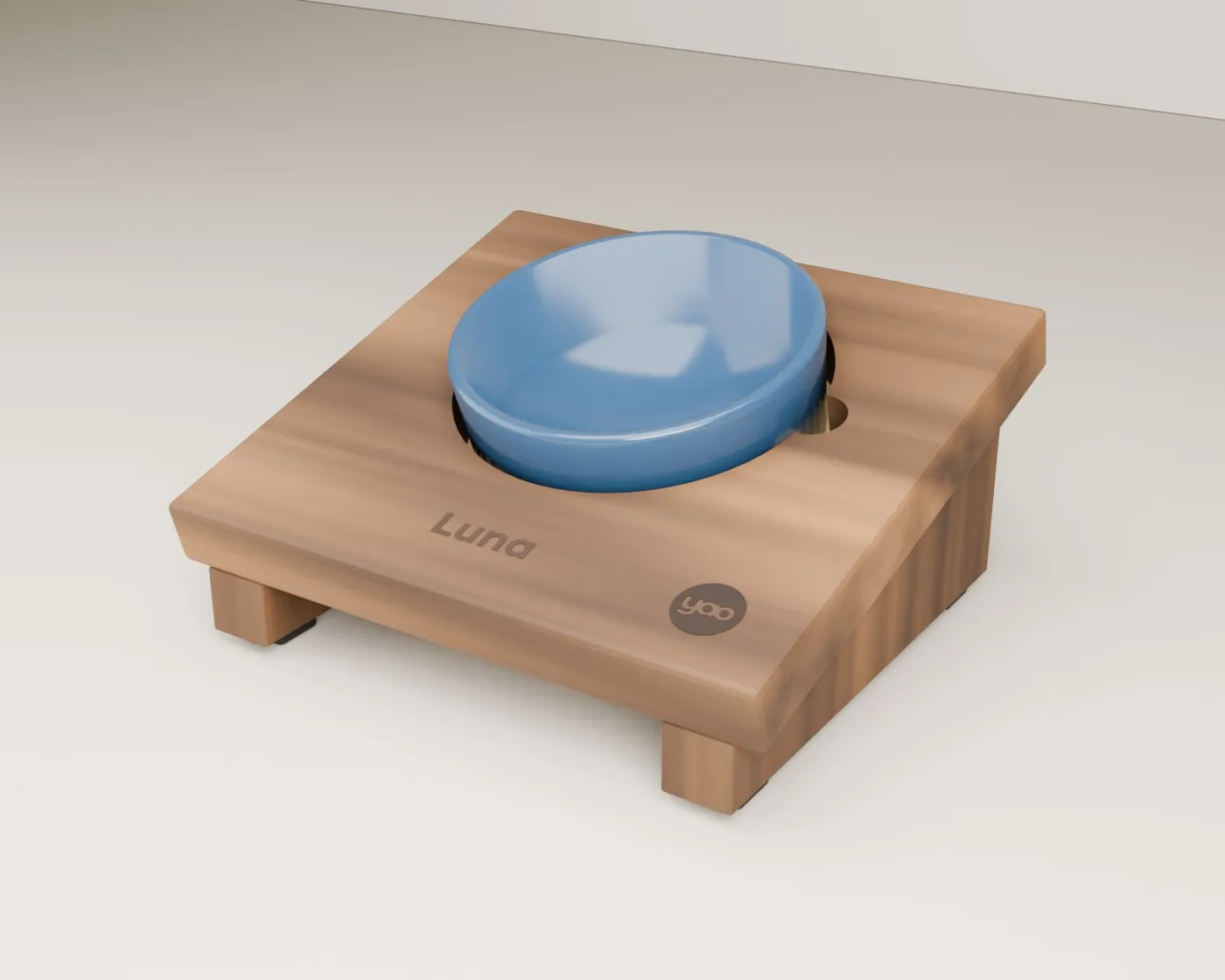 Personalised raised cat bowl stand · Barn