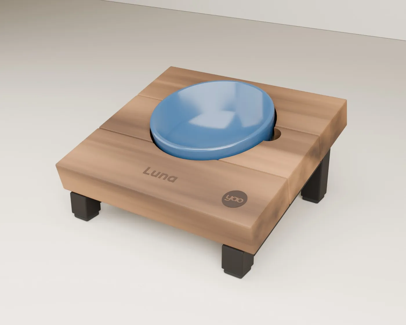 Personalised raised cat bowl stand · Forge