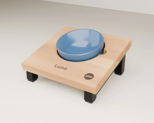 Personalised raised cat bowl stand · Industrial