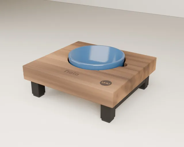 Personalised raised cat bowl stand · Forge