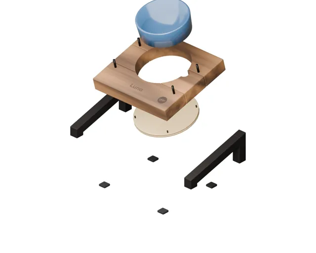 Personalised raised cat bowl stand · Forge