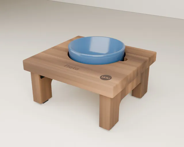 Personalised raised cat bowl stand · Barn
