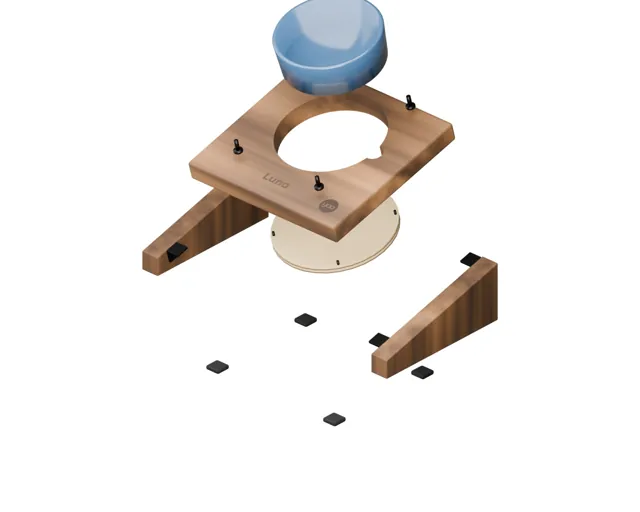 Personalised raised cat bowl stand · Barn