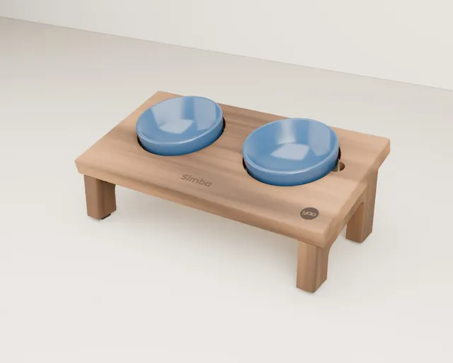 Personalised raised cat bowl stand · Barn