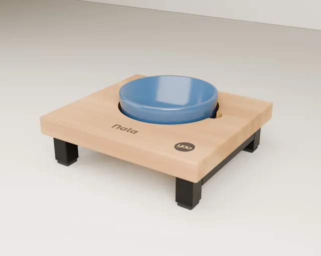 Personalised raised cat bowl stand · Industrial