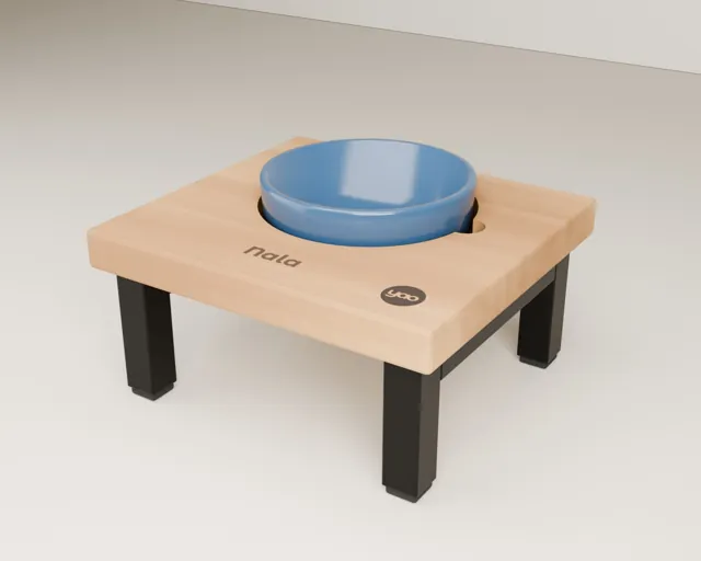 Personalised raised cat bowl stand · Industrial