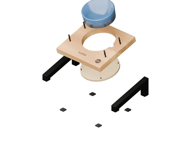 Personalised raised cat bowl stand · Industrial