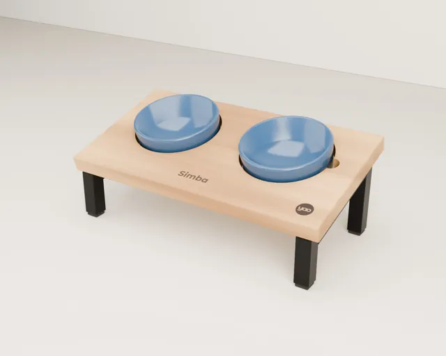 Personalised raised cat bowl stand · Industrial