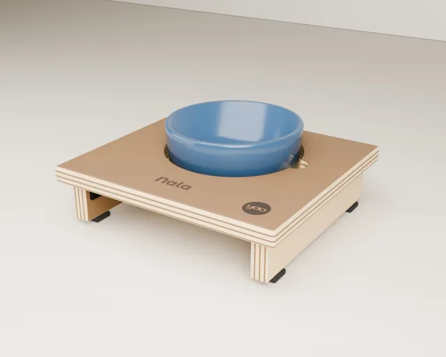 Personalised raised cat bowl stand