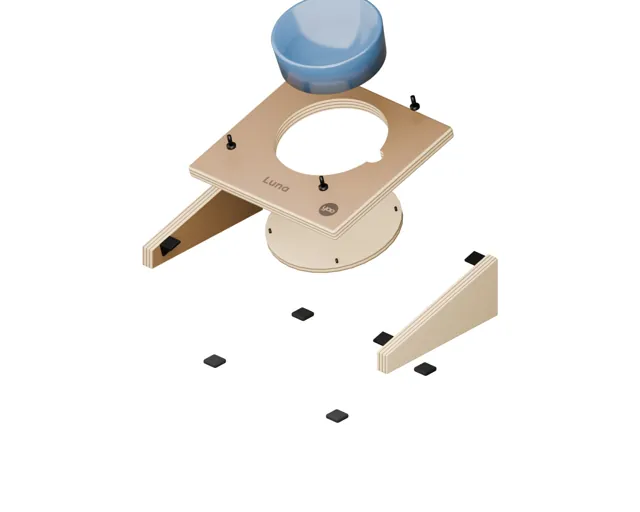 Personalised raised cat bowl stand
