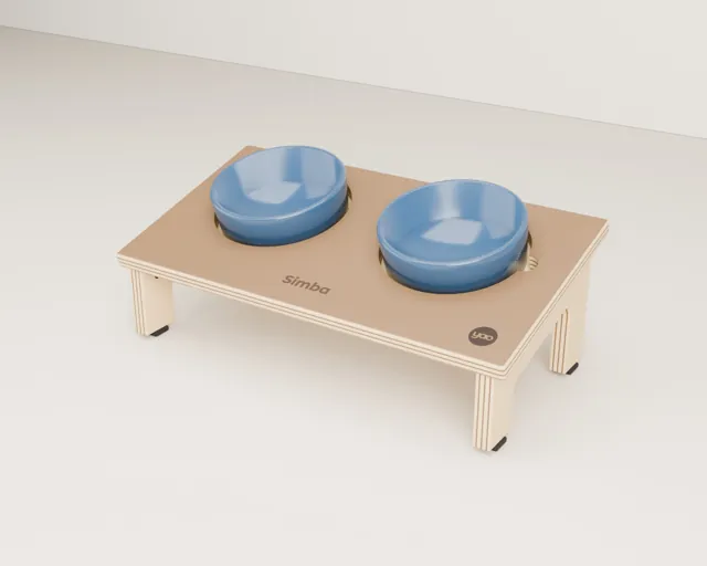 Personalised raised cat bowl stand