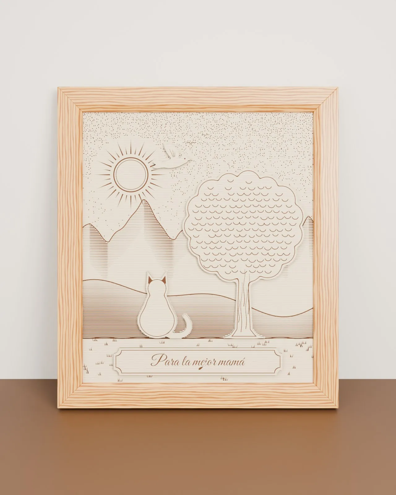 Engraved wooden picture with your image and message · Engraved wooden picture with your image and message