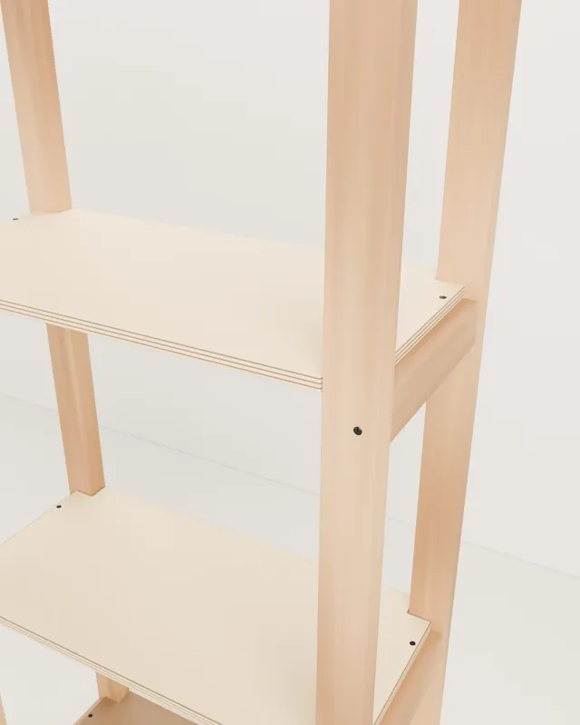 Estantería alta de madera
