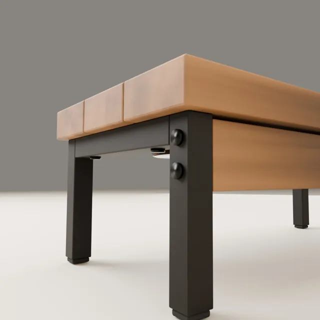Forge: pine planks and forged-look steel