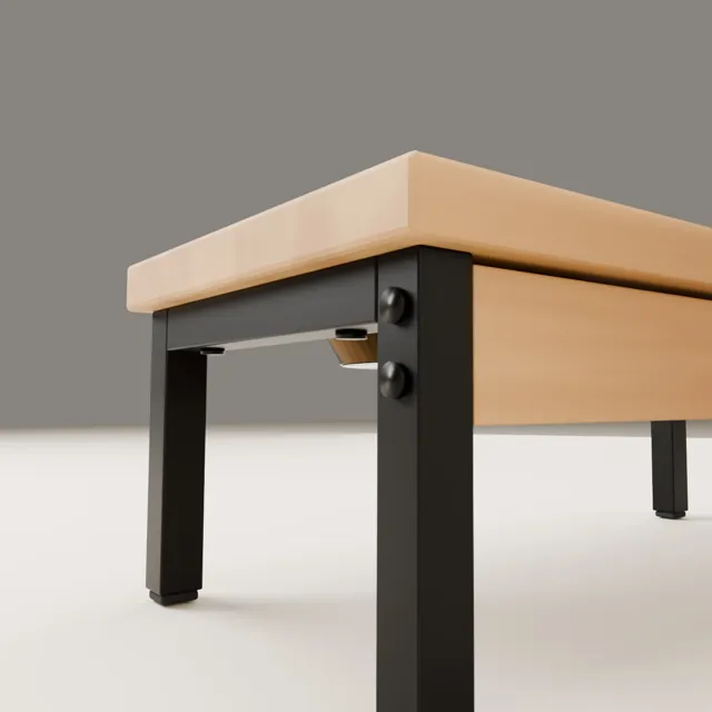 Industrial: solid pine and black steel