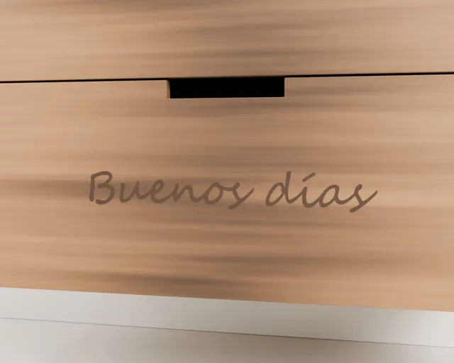 Mueble de lavabo de madera grabado · Granero