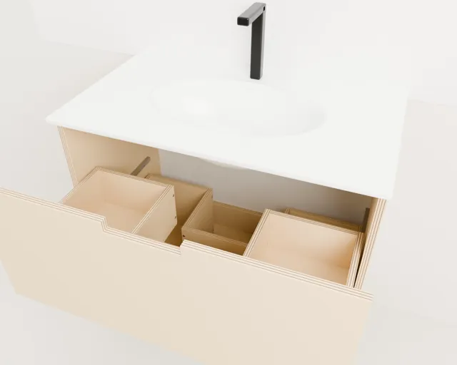 Mueble de lavabo de madera grabado