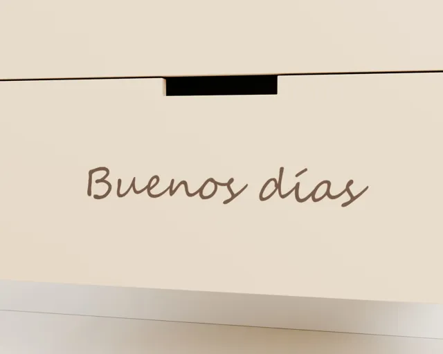 Mueble de lavabo de madera grabado