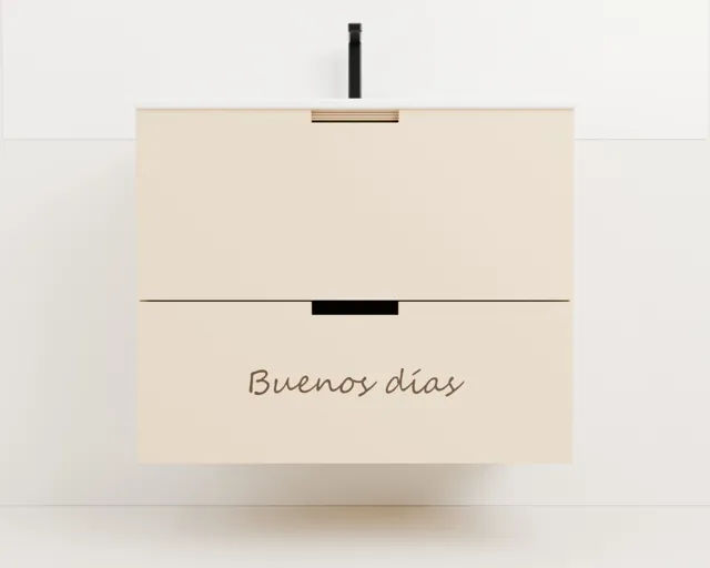 Mueble de lavabo de madera grabado
